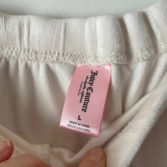 Juicy  Couture Velvet Fleece Long Sleeve Shirt and Joggers Lounge Set Size Large - Picture 7 of 7
